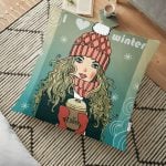 Kız Temalı Dijital Baskılı Dekoratif Yer Minderi - 70 x 70 cm Realhomes