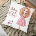 Kış Temalı Pop Art Desenli Dijital Baskılı Modern Yer Minderi - 70 x 70 cm Realhomes