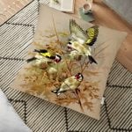 Sarı Zeminli Pati Resimli Dijital Baskılı Dekoratif Yer Minderi - 70 x 70 cm Realhomes