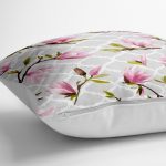 Geometrik Zeminli Çiçek Temalı Modern Yer Minderi - 70 x 70 cm Realhomes