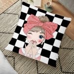 Gri Zeminli Ağaç Temalı Dijital Baskılı Dekoratif Yer Minderi - 70 x 70 cm Realhomes