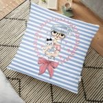 Gri Zeminli Yaprak Desenli Dijital Baskılı Dekoratif Yer Minderi - 70 x 70 cm Realhomes