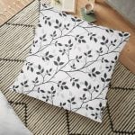 Mavi Kuş Desen Dijital Baskılı Dekoratif Yer Minderi - 70 x 70 cm Realhomes