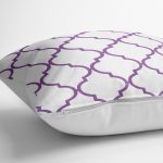 - yerminderi-YER-2273-1 - Realhomes  Mor Renkli Ogea Desenli Dijital Baskılı Modern Yer Minderi - 70 x 70 cm Realhomes