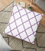 - yerminderi-YER-2273 - Realhomes  Mor Renkli Ogea Desenli Dijital Baskılı Modern Yer Minderi - 70 x 70 cm Realhomes