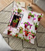 - yerminderi-YER-228 - Realhomes Modern Tasarımlı Alaçatı Evi Dijital Baskılı Dekoratif Yer Minderi - 70 x 70 cm Realhomes