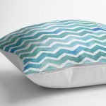 - yerminderi-YER-2315-1 - Realhomes  Sulu Boyalı Zigzag Desenli Dijital Baskılı Yer Minderi - 70 x 70 cm Realhomes