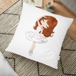 Sulu Boyalı Zigzag Desenli Dijital Baskılı Yer Minderi - 70 x 70 cm Realhomes