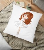 - yerminderi-YER-2326 - Realhomes  Fashion Girl Desenli Dekoratif Yer Minderi - 70 x 70 cm Realhomes