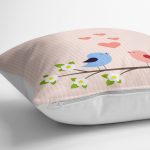 - yerminderi-YER-2331-1 - Realhomes Daldaki Kuşlar Temalı Dijital Baskılı Modern Yer Minderi - 70 x 70 cm Realhomes