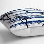 - yerminderi-YER-2346-1 - Realhomes Mavi Palmiye Desenli Dekoratif Yer Minderi - 70 x 70 cm Realhomes