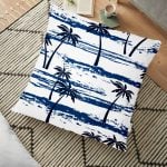 Geometrik Zeminde Çiçek Desenli Yer Minderi - 70 x 70 cm Realhomes