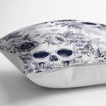 - yerminderi-YER-2348-1 - Realhomes Kurukafa ve Çiçekler Motifli Dekoratif Yer Minderi - 70 x 70 cm Realhomes