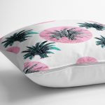 - yerminderi-YER-2351-1 - Realhomes  Puanlı Palmiye Desenli Dekoratif Yer Minderi - 70 x 70 cm Realhomes