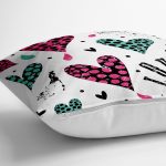 - yerminderi-YER-2355-1 - Realhomes  Kalpli Love Desenli Dekoratif Yer Minderi - 70 x 70 cm Realhomes