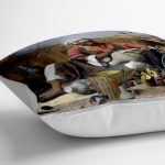 - yerminderi-YER-236-1 - Realhomes Osmanlı Desen Dijital Baskılı Dekoratif Yer Minderi - 70 x 70 cm Realhomes