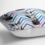 - yerminderi-YER-2362-1 - Realhomes  Zigzag Zeminde Ananaslar Dekoratif Yer Minderi - 70 x 70 cm Realhomes