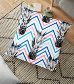 - yerminderi-YER-2362 - Realhomes  Zigzag Zeminde Ananaslar Dekoratif Yer Minderi - 70 x 70 cm Realhomes