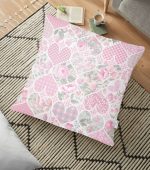 - yerminderi-YER-2364 - Realhomes  Kalpli Ogea Desen Dijital Baskılı Yer Minderi - 70 x 70 cm Realhomes