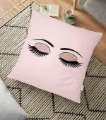 - yerminderi-YER-237 - Realhomes Modern Kirpik Dijital Baskılı Dekoratif Yer Minderi - 70 x 70 cm Realhomes