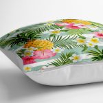 - yerminderi-YER-2375-1 - Realhomes  Tropik Bitki Desenli Dijital Baskılı Yer Minderi - 70 x 70 cm Realhomes