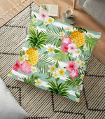 - yerminderi-YER-2375 - Realhomes  Tropik Bitki Desenli Dijital Baskılı Yer Minderi - 70 x 70 cm Realhomes