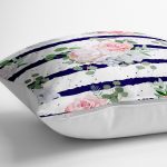 - yerminderi-YER-2377-1 - Realhomes  Gül Demeti Desenli Dijital Baskılı Yer Minderi - 70 x 70 cm Realhomes