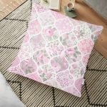 Geometrik Şekilli Hint Desenli Baskılı Dijital Baskılı Yer Minderi - 70 x 70 cm Realhomes