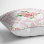 - yerminderi-YER-2389-1 - Realhomes  Hint Motifli Gül Desenli Dijital Baskılı Yer Minderi - 70 x 70 cm Realhomes