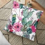 Kuş Tüyü Motifli Çöl Bitkisi Desenli Modern Dijital Baskılı Yer Minderi - 70 x 70 cm Realhomes