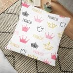 Füme Temalı Kavaniçe Çiçek Motifli Dijital Baskılı Yer Minderi - 70 x 70 cm Realhomes