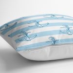 - yerminderi-YER-2423-1 - Realhomes Mavi Beyaz Denizci Dijital Baskılı Yer Minderi - 70 x 70 cm Realhomes