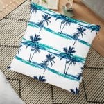 Üç Renkli Prenses Tacı Motifli Modern Dijital Baskılı Yer Minderi - 70 x 70 cm Realhomes