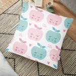 Üç Renkli Prenses Tacı Motifli Modern Dijital Baskılı Yer Minderi - 70 x 70 cm Realhomes