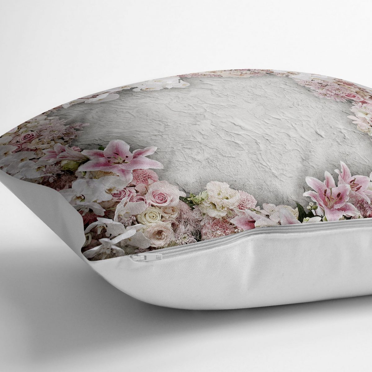 Çiçek Dünyası Dijital Baskılı Dekoratif Yer Minderi - 70 x 70 cm Realhomes