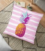 - yerminderi-YER-2437 - Realhomes  Canlı Renkli Ananas Motifli Dijital Baskılı Yer Minderi - 70 x 70 cm Realhomes