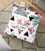 - yerminderi-YER-2439 - Realhomes Düzensiz Geometrik Şekiller Dijital Baskılı Yer Minderi - 70 x 70 cm Realhomes