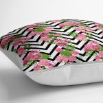 - yerminderi-YER-2442-1 - Realhomes  Zigzag Zebra Desenli Ogea Desenli Dekoratif Yer Minderi - 70 x 70 cm Realhomes