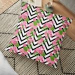 Mavi Geometrik Palmiye Desenleri Dekoratif Yer Minderi - 70 x 70 cm Realhomes