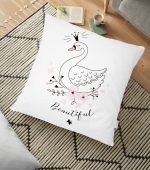 - yerminderi-YER-2452 - Realhomes  Beatiful Ördek Baskılı Modern Yer Minderi - 70 x 70 cm Realhomes