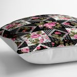 - yerminderi-YER-2454-1 - Realhomes  Kavaniçe Kare Desenli Dekoratif Yer Minderi - 70 x 70 cm Realhomes