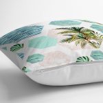 - yerminderi-YER-2455-1 - Realhomes Geometrik Palmiye Desenli Dijital Baskılı Yer Minderi - 70 x 70 cm Realhomes