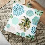 Kavaniçe Kare Desenli Dekoratif Yer Minderi - 70 x 70 cm Realhomes