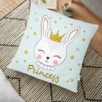 Geometrik Palmiye Desenli Dijital Baskılı Yer Minderi - 70 x 70 cm Realhomes