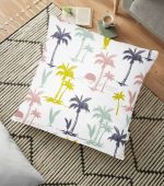 - yerminderi-YER-2459 - Realhomes Sarı Lacivert Günbatımı Temalı Modern Dijital Baskılı Yer Minderi - 70 x 70 cm Realhomes