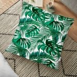 Pudra Çizgi Desenli Flamingo BAskılı Dekoratif Yer Minderi - 70 x 70 cm Realhomes