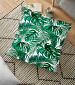 - yerminderi-YER-2462 - Realhomes Mint Yeşili Kavaniçe Motifli Dekoratif Yer Minderi - 70 x 70 cm Realhomes