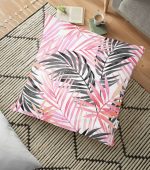 Palmiye Esintisi Temalı Dijital Baskılı Yer Minderi - 70 x 70 cm Realhomes