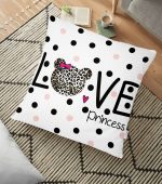 - yerminderi-YER-2481 - Realhomes  Love Princess Motifli Dijital Baskılı Dekoratif Yer Minderi - 70 x 70 cm Realhomes