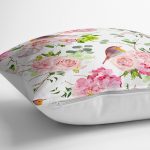 - yerminderi-YER-2512-1 - Realhomes Renkli Kuş Motifli Baskılı Dijital Baskılı Yer Minderi - 70 x 70 cm Realhomes